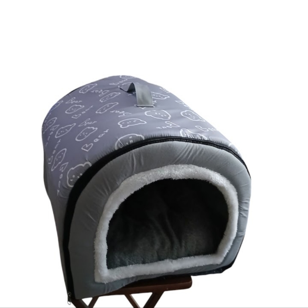 Cozy Gray Pet  Dog Bed Xl Washable Indoor Dog House